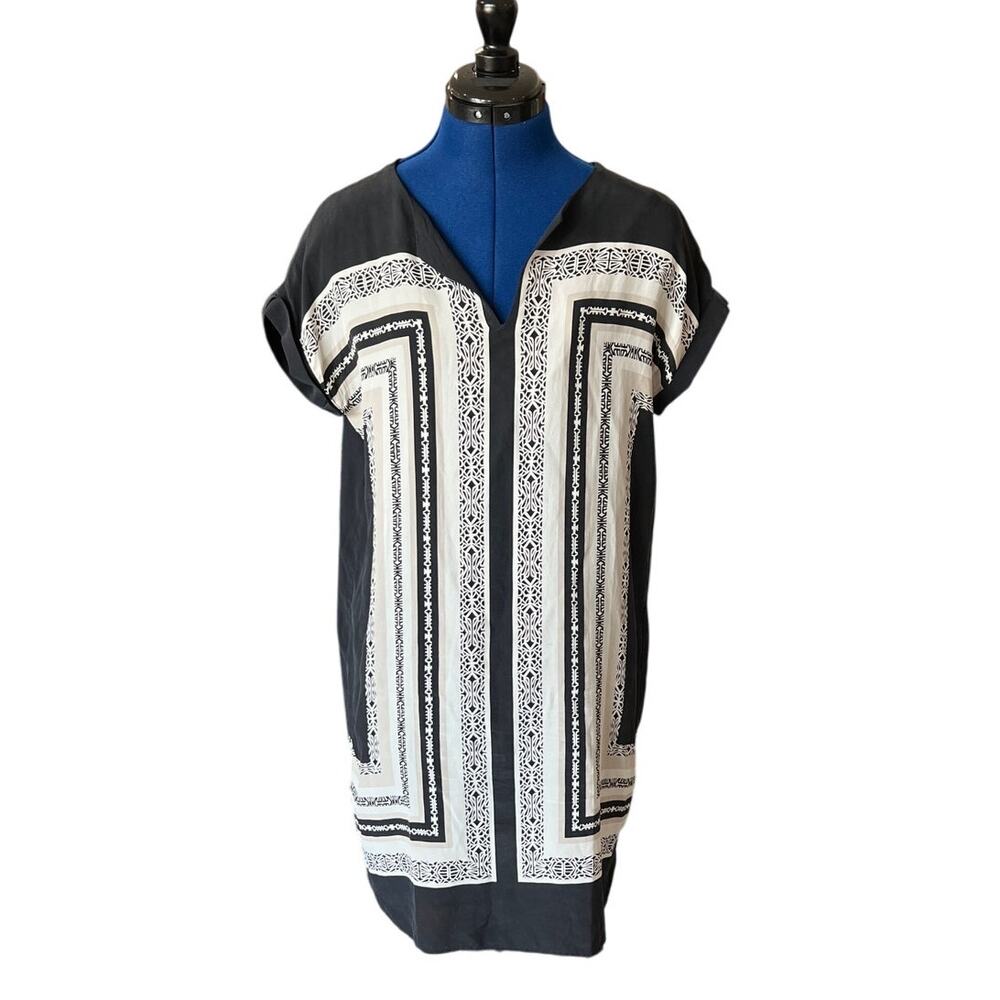 Cynthia Rowley 100% Silk Dress in Washed Black Women Size 6 Breathable Travel